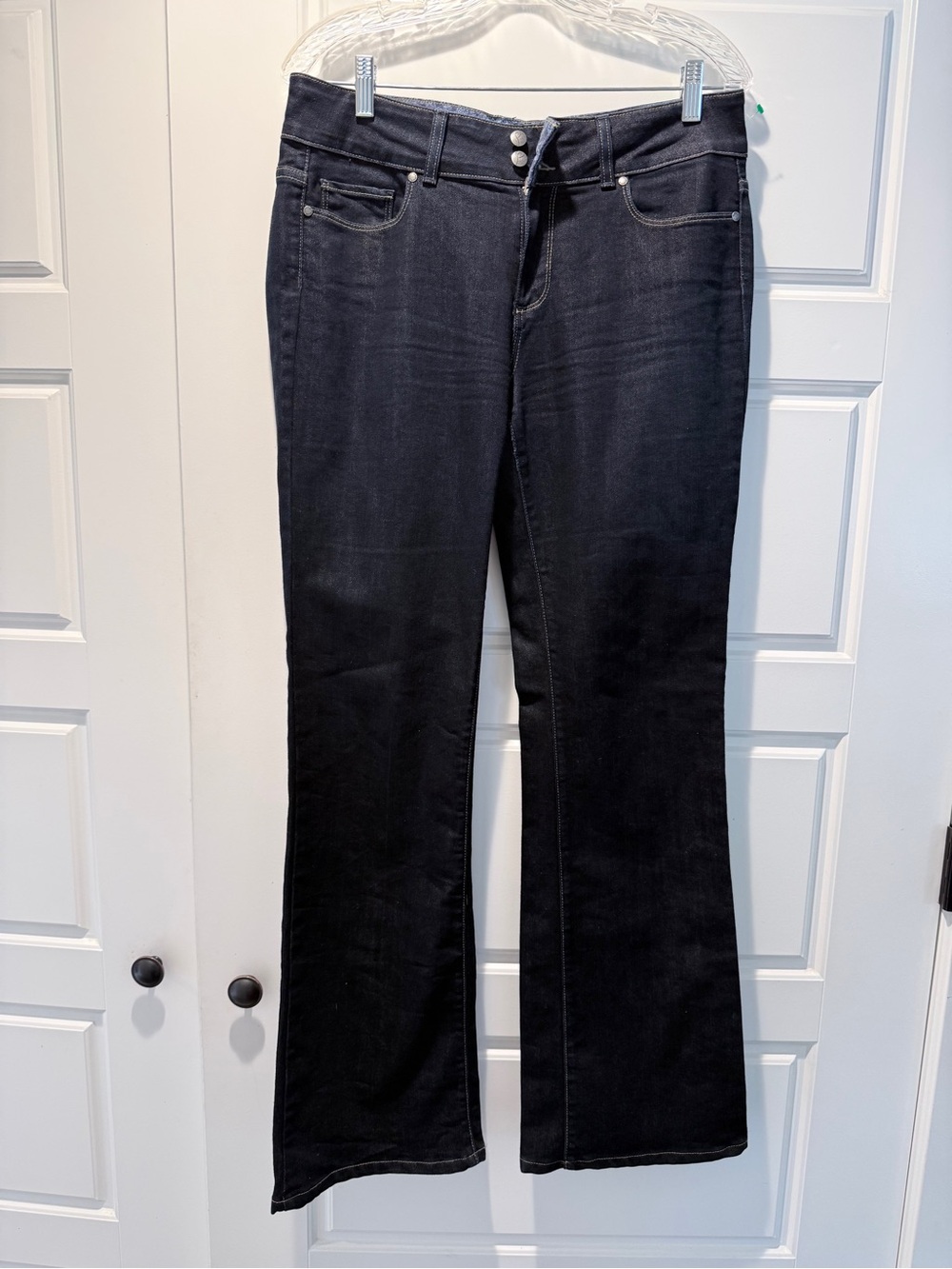 PAIGE Womens dark rinse bootcut jeans